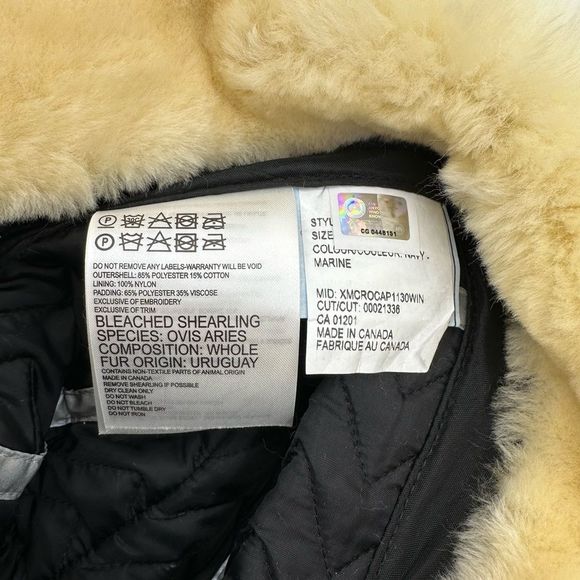 Canada Goose Ladies  Shearling Co-Pilot Winter Aviator Hat 5188L New W Tags - Picture 9 of 14